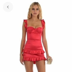 Lucy in the Sky - Brandi Ruffle Corset Dress Red